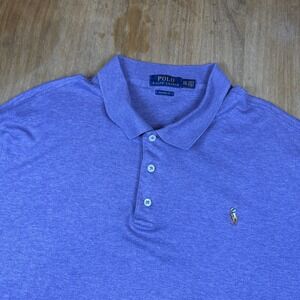 Polo Ralph Lauren Short Sleeve Soft Cotton Polo Shirt Mens XXL Purple Flesh Pony